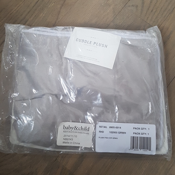 Restoration Hardware Gray Plush Change Pad Cover - Picture 2 of 5